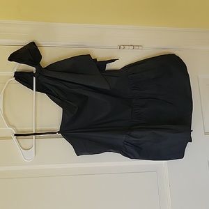 Asymmetrical strap black shirt